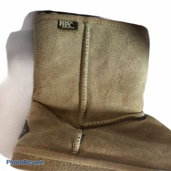beach feet boots Tan cow suede upper wool lining size 8 women’s men's 5 READ - Picture 7 of 8
